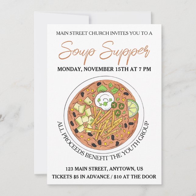 Invitation Soupe Tortilla Cookoff Concours Alimentation de so (Devant)