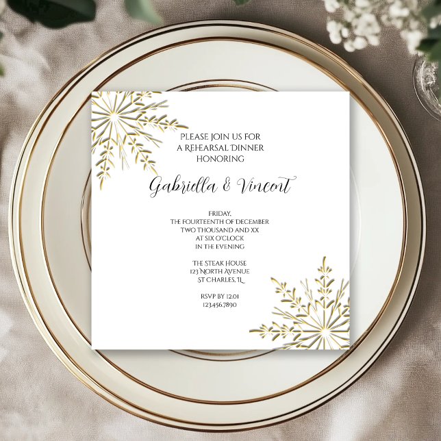 Invitation Souper de la répétition de mariage d'hiver du floc (Créateur téléchargé)