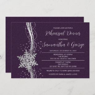 Invitation Souper de répétition hivernale Silver Purple Snowf