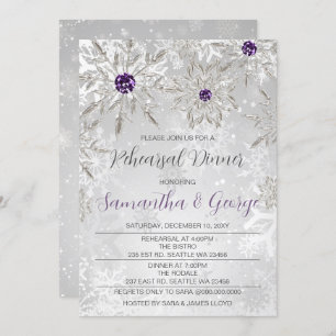 Invitation Souper de répétition hivernale Silver Purple Snowf