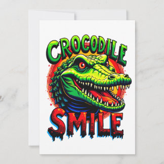 Invitation "Sourire joyeux de crocodile - Amusant et Whimsica