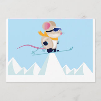 Invitation Souris de patrouille de ski dans les Alpes