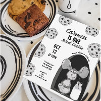 Souris Lait et Cookies Douce Premier Anniversaire