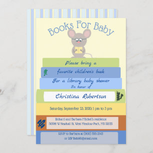 Invitation Souris mignonne dans le baby shower de