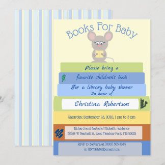 Invitation Souris mignonne dans le baby shower de
