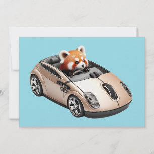 Invitation Souris PC hybride - avec pilote Panda rouge 03.