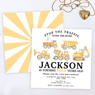 Invitation Sous chantier de construction camions garçon d'ann