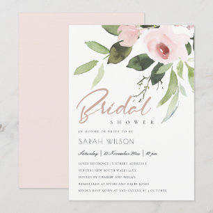 INVITATION SOUS-COULEUR LAVÉ ROSE BLANC FÊTE DES MARIÉES FLOR
