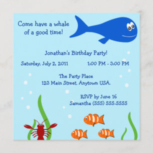 Invitation Sous la fête d'anniversaire des enfants de mer