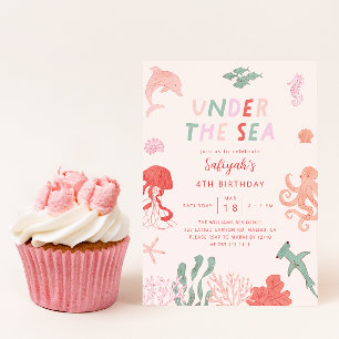Invitation Sous La Fête D'Anniversaire Des Filles De La Mer
