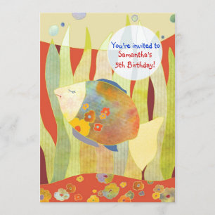Invitation Sous la Fleur de mer Poisson fête d'anniversaire