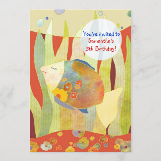 Invitation Sous la Fleur de mer Poisson fête d'anniversaire