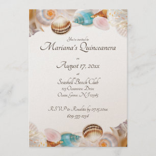 Invitation Sous la frontière Sea Quinceanera Party Seashells