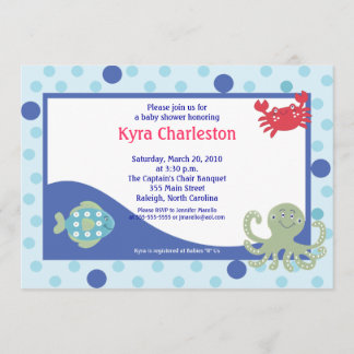 Invitation Sous la mer 5x7 Baby shower océanique Calypso