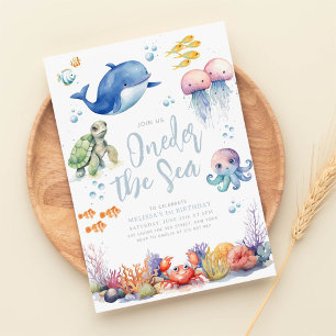 Invitation Sous la mer Animaux 1er anniversaire