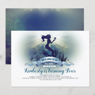 Invitation Sous la mer - Anniversaire de la Sirène et de la S