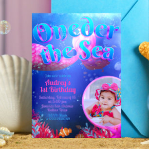 Invitation Sous la mer avec photo