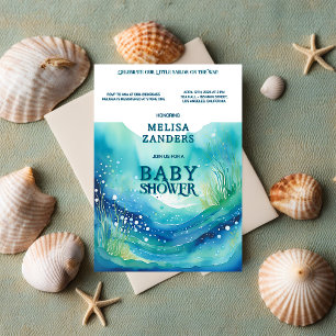 Invitation Sous la mer Baby Boy mignonne Aquarelle bulles