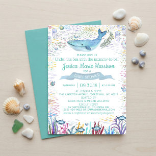 Invitation Sous la mer   Baby shower à thème océanique