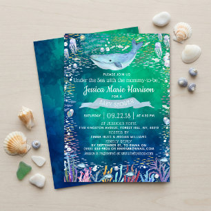 Invitation Sous la mer   Baby shower à thème océanique