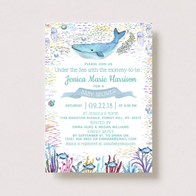 Invitation Sous la mer | Baby shower à thème océanique (Créateur téléchargé)