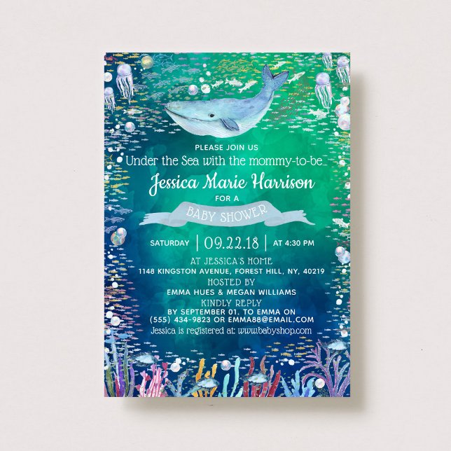 Invitation Sous la mer | Baby shower à thème océanique (Créateur téléchargé)