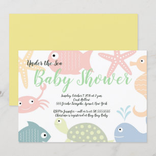 Invitation Sous la mer Créatures Baby shower océanique