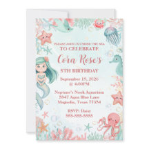 Sous la mer Fille de sirène fête d'anniversaire