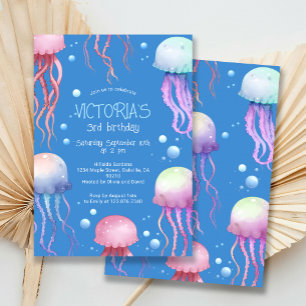Invitation Sous la mer Jellyfish fête d'anniversaire
