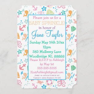 Invitation Sous la mer, le bébé saupoudré