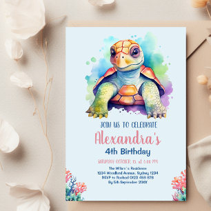 Invitation Sous la mer Océan Animaux Anniversaire