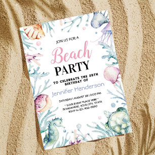 Invitation Sous la mer Océan Animaux Anniversaire