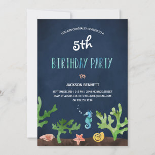 Invitation Sous la mer   Parti Anniversaire de enfant nautiqu