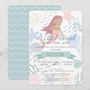 Invitation Sous la mer Sirène Baby shower vert de la mer Invi