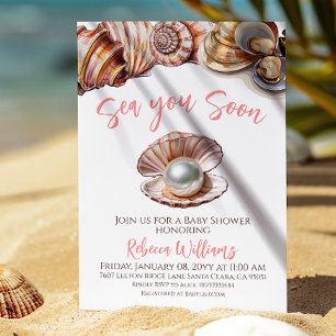 Invitation Sous La Mer, Vous Serez Bientôt Le Baby shower De
