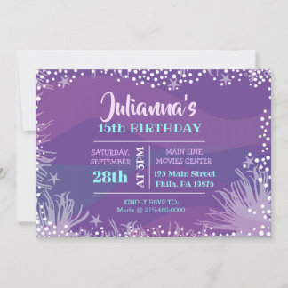 Invitation SOUS LA Piscine Océanique MARINE Anniversaire