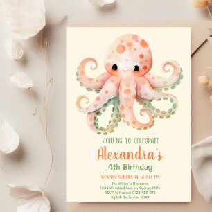 Invitation Sous l'aquarelle de la mer Anniversaire