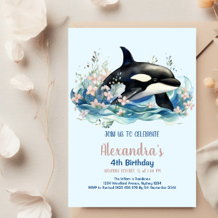 Invitation Sous l'aquarelle de la mer Anniversaire