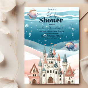 Invitation Sous le Baby shower d'animaux de l'océan marin