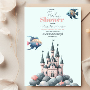 Invitation Sous le Baby shower d'animaux de l'océan marin