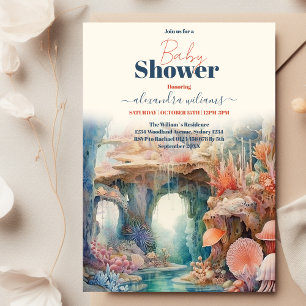 Invitation Sous le Baby shower d'animaux marins