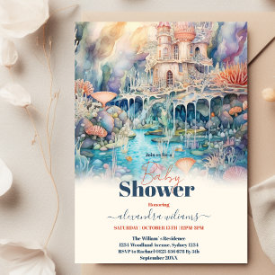 Invitation Sous le Baby shower d'animaux marins