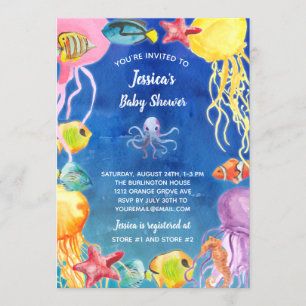 Invitation Sous le Baby shower de la mer