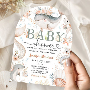 Invitation Sous le Baby shower de la mer Boho Ocean Girl Arch