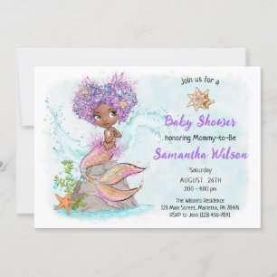 Invitation Sous le Baby shower de la petite sirène de mer