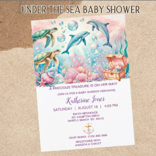 Invitation Sous le Baby shower des Sea Girls