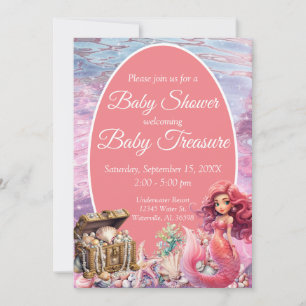Invitation Sous le Baby shower des sirènes de mer