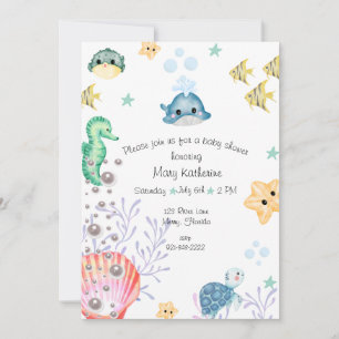 Invitation Sous le Baby shower marin