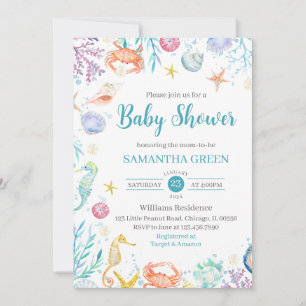 Invitation Sous le Baby shower marin