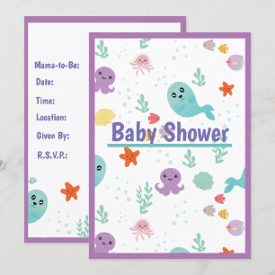 Invitation Sous Le Baby shower Marin